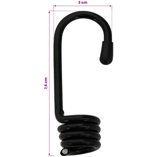  Bungee užadi s kukama 10 mm 50 m Crna i bijela PP i guma Slike