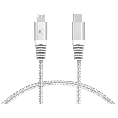 Ksix ultrabrzi kabel USB-C na lightning, 60W, pleteni, ojačani kon., 2m, bijeli Cijene