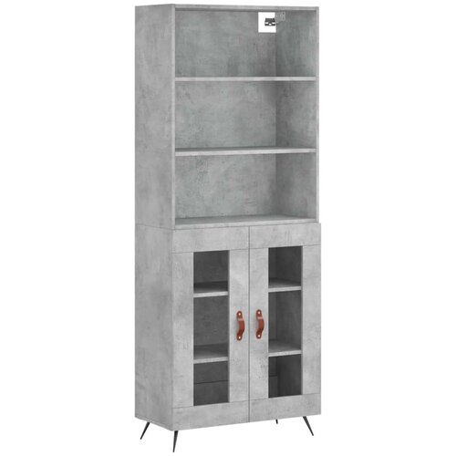 VidaXL Visoka komoda siva betona 69 5x34x180 cm od konstruiranog drva Slike