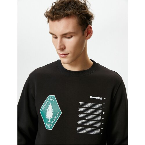 Koton Slogan Printed Sweatshirt Crew Neck Long Sleeved Slike