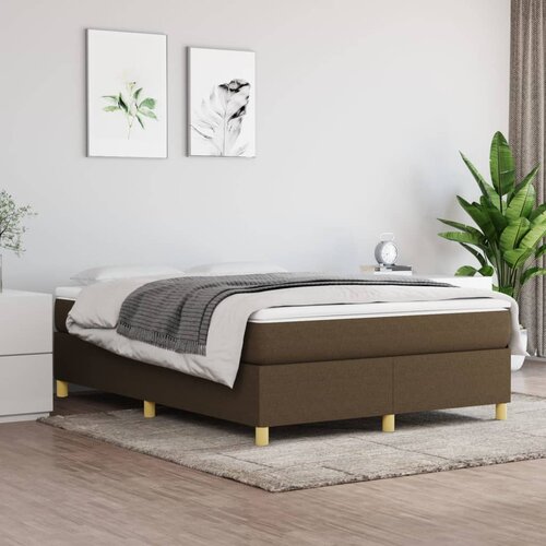 The Living Store Box spring postelja z vzmetnico temno rjava 140x200 cm blago - Box Spring Postelja, (21518425) Cene