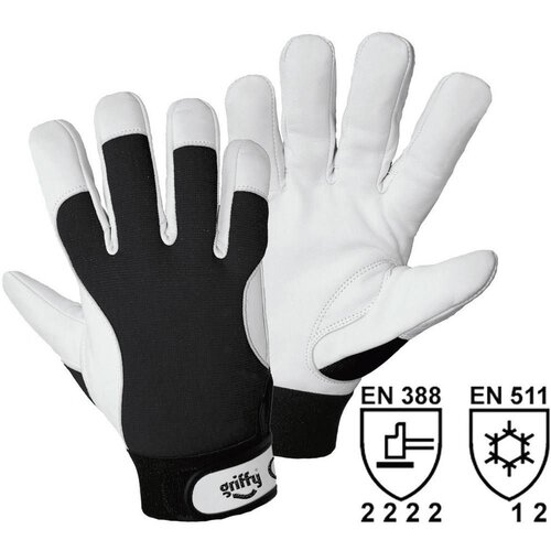 L+D Griffy Zimske montažne rokavice, bele / črne barve, DE 10 parov, velikost 10 (XL) Cene