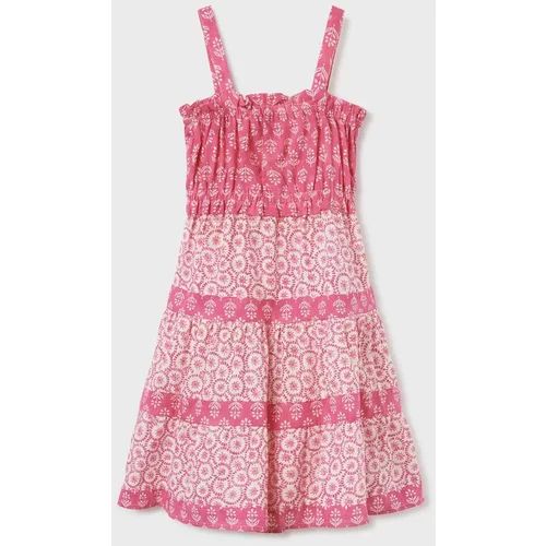 Mayoral Dječja haljina boja: ružičasta, midi, širi se prema dolje