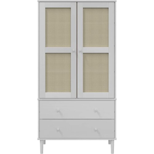  Komoda SENJA bijela izgled ratana 90x55x175 cm masivna borovina Slike