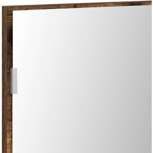  Ormar s ogledalom za kupaonicu s LED svjetlom dimljenog hrasta 80x37 cm Slike