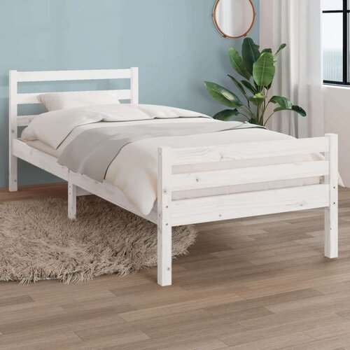  Za krevet od masivnog drva bijeli 100 x 200 cm Slike