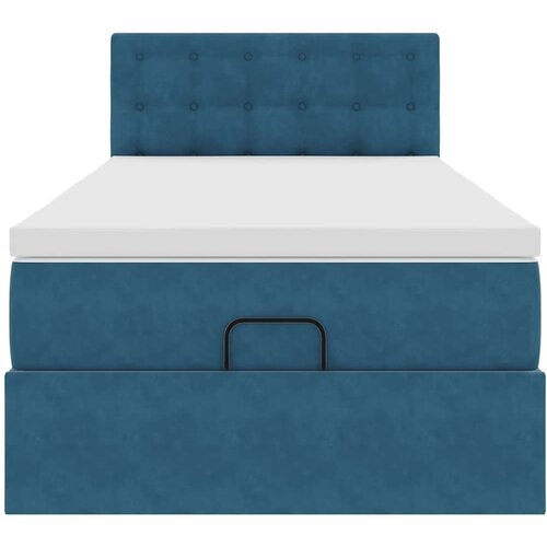 VidaXL Okvir kreveta s madraca tamnoplavi 90x190cm bar&amp;scaron;unasti Slike