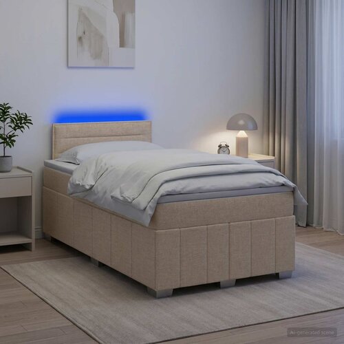  Boxspring krevet s madracem Krem 120 x 190 cm Tkanina Cene