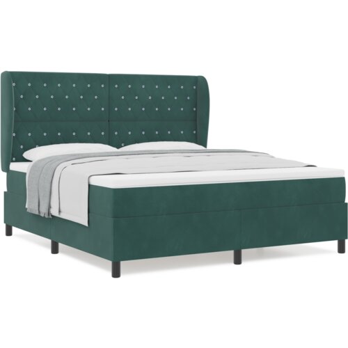 Box Spring krevet s madracem u tamnozelenoj boji 180x200 cm bar&amp;scaron;un Slike
