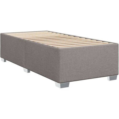 VidaXL Krevet s oprugama i madracem smeđesivi 90x200 cm od tkanine Slike
