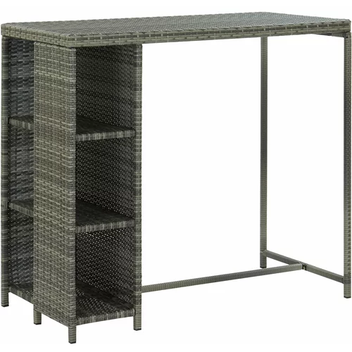  Barski stol sa stalkom za pohranu sivi 120x60x110 cm poliratan