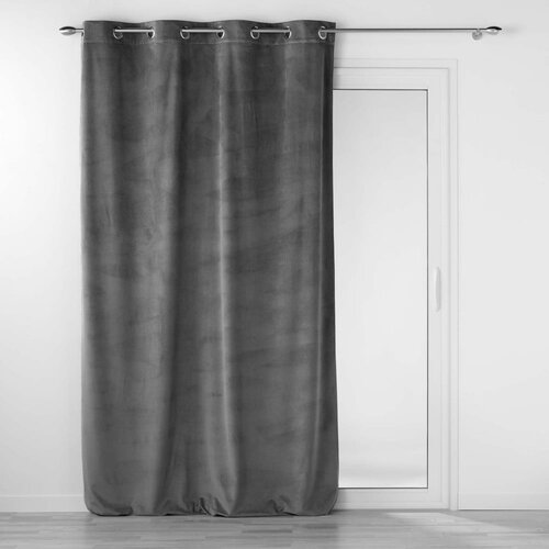 Douceur d intérieur Antracitno siva zavjesa od samta 140x260 cm Velouriane – Cijene