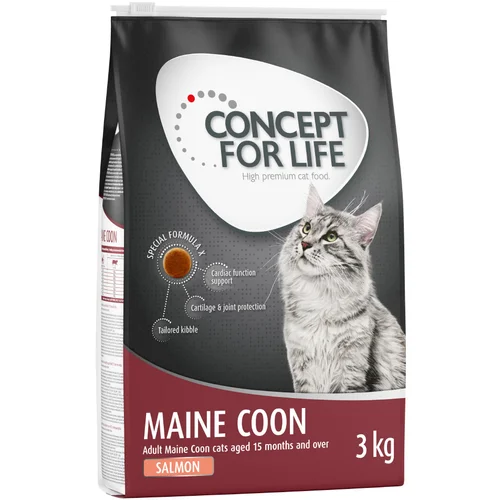 Concept for Life 10 kg / 9 kg po posebni ceni! - Maine Coon Adult losos - brez žit 3 x 3 kg