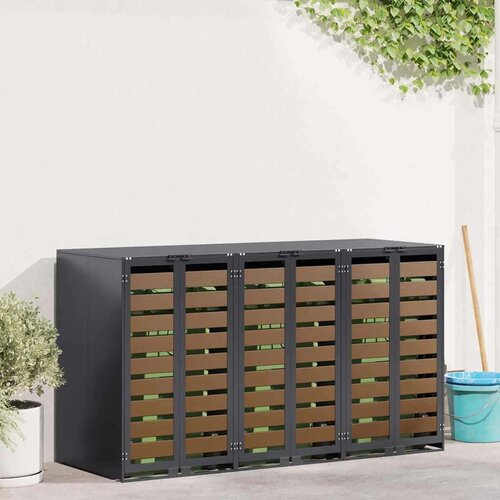  Skladi&amp;scaron;tenje kanti za 3 kante Antracit 340 x 77.5 x 115.5 cm Slike