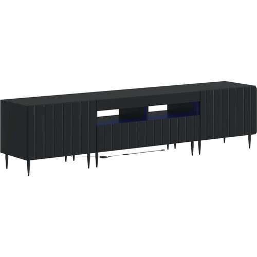  3-dijelni LED TV kabinet ZWOLLE Crna Konstruirano drvo Slike