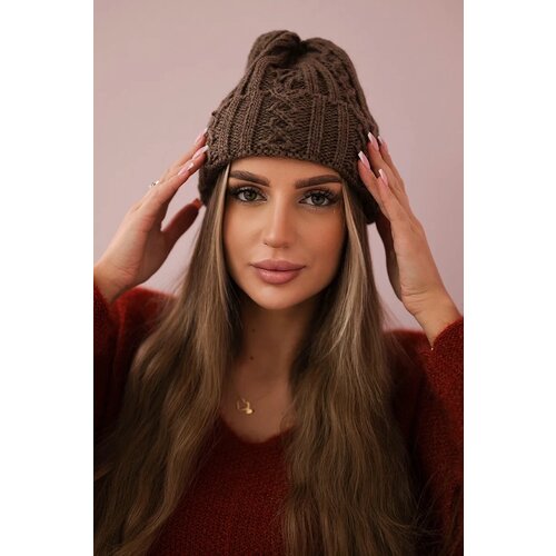 Kesi Cap with turn up Marzena K206 brown Slike