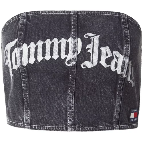 Tommy Jeans Top svetlo siva / črn denim