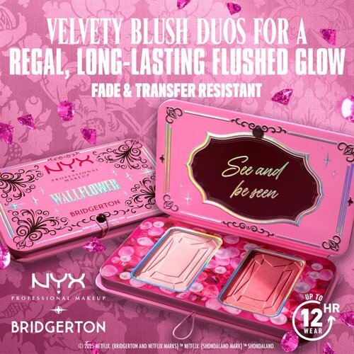 NYX Professional Makeup Bridgerton Royal Blush paleta rdečil odtenek 01 Wallflower 2x5 g Slike