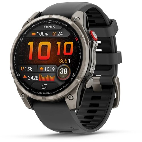 Garmin fēnix 8 Pro 3.56 cm (1.4) AMOLED 51 mm Digital 454 x 454 pixels Touchscreen Graphite, Titanium Wi-Fi GPS (satellite) Cijene