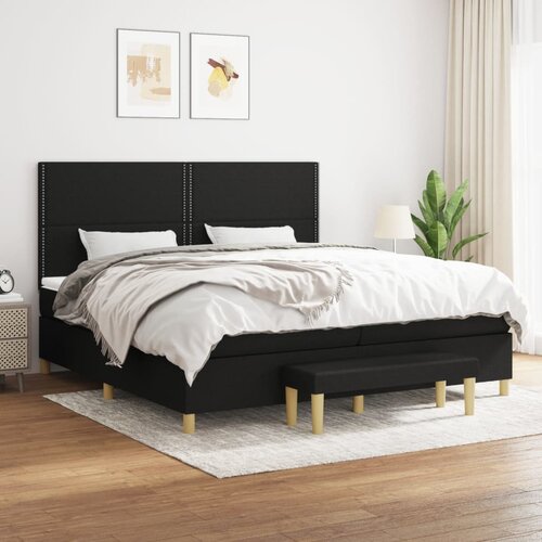The Living Store Box spring postelja z vzmetnico črn 200x200 cm blago - Box Spring Postelja, (21512885) Slike