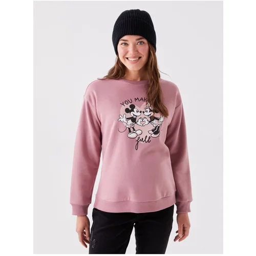 LC Waikiki Crew Neck Mickey Mouse Printed Long Sleeve Maternity Sweatshirt.