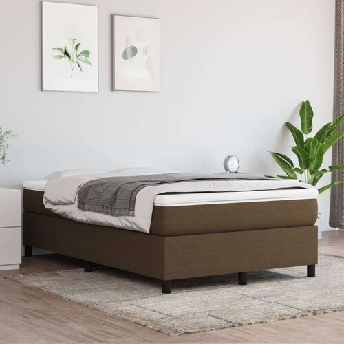  Box spring postelja z vzmetnico temno rjav 120x200 cm blago, (20684695) Slike