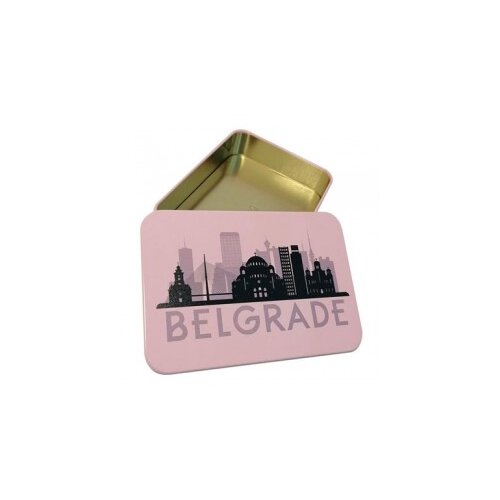 Metalna kutija belgrade 14,2x10x3 cm roze Slike