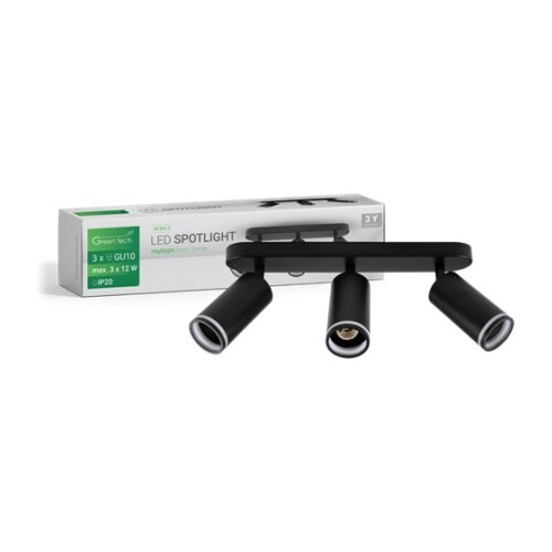 Greentech led spot svetiljka gu10 3kom crna ( NYXA-3 ) Cene