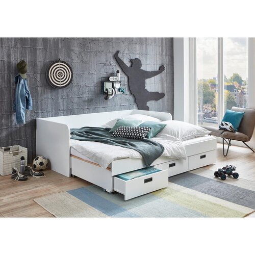 XXXL Raztegljiva Postelja Bianca, 90-180x200, Bela Slike