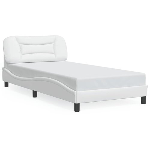  The Living Store Posteljni okvir z LED lučkami bel 100x200 cm umetno usnje - Posteljni Okvir, (21441629) Slike
