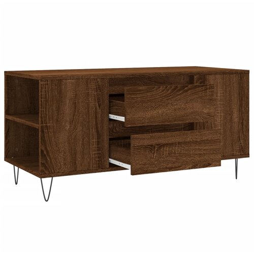  Stolić za kavu boja hrasta 102x44,5x50 cm od konstruiranog drva Smeđa Slike