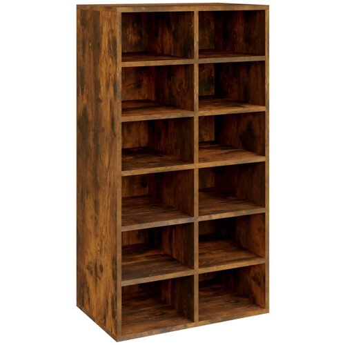 Maison Chic Stojalo za čevlje - Stojalo za obutev dimljen hrast 54x34x100,5 cm inženirski les, (21778386) Slike
