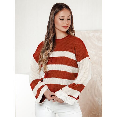 DStreet Sweter damski LINEZZA rudo-biały Slike