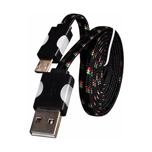 Mobiline Podatkovni kabel LED črni za Micro USB