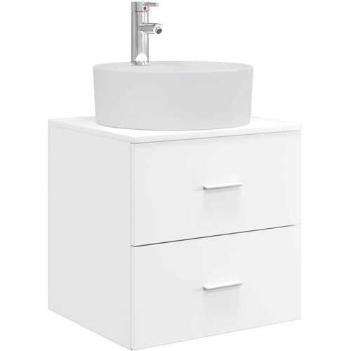 vidaXL Umivalnik s pritrditev na steno Bela 49,5 x 44,5 x 65 cm, (5000245268) Cene