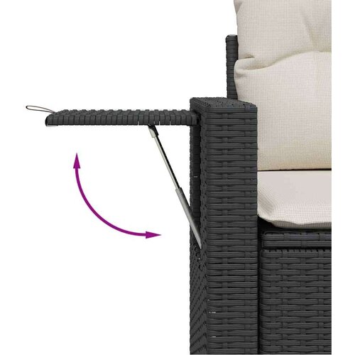 vidaXL 6-dijelni set vrtnih sofa s jastucima crni od poliratana Cijene