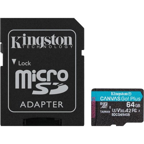 Kingston Canvas Go! Plus microSD 64GB Class 10 UHS-I U3 V30 A2 SD adapter SDCG4/64GB spominska kartica Cene