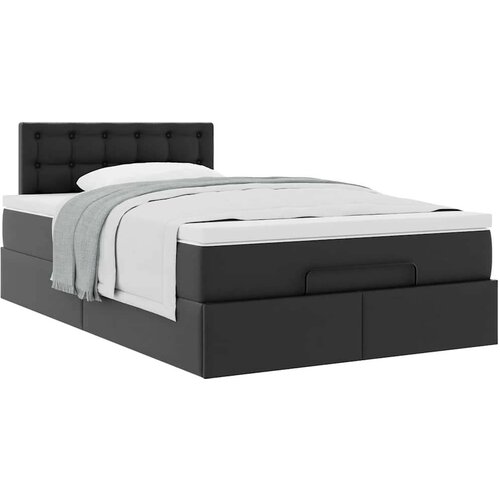 VidaXL Otomanski okvir kreveta s madracem crni 120x200cm umjetna koža Slike