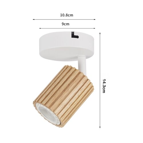  Brilagi - Zidna spot svetiljka MODERN WOOD 1xGU10/8W/230V drvo/bela Slike