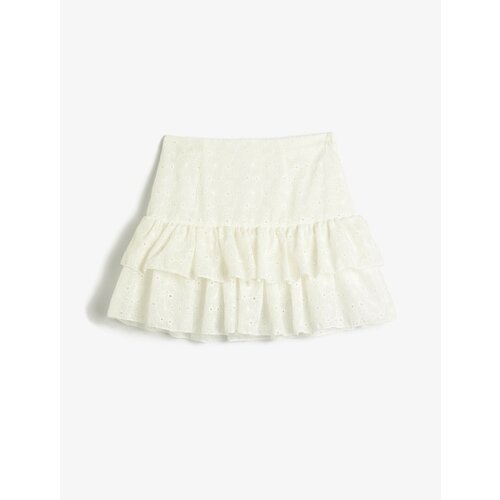 Koton Scalloped Mini Skirt with Ruffles Cene