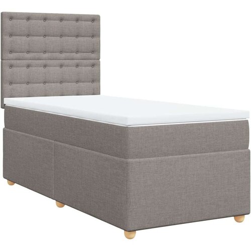  Krevet s oprugama i madracem smeđesivi 90x200 cm od tkanine Slike