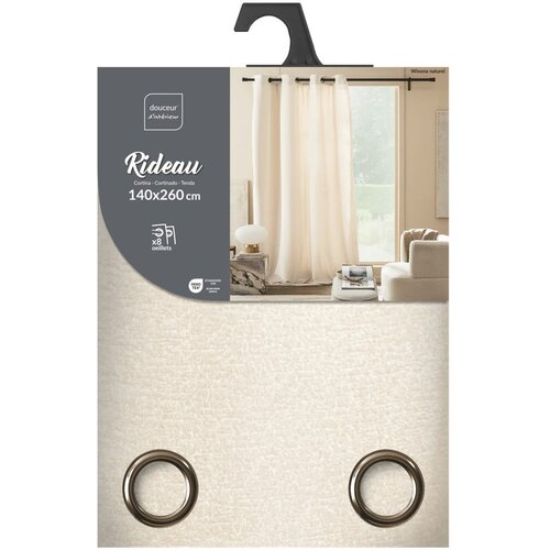 Douceur d int&amp;eacute;rieur Kremno bela boucl&amp;eacute; zavesa 140x260 cm Winona &amp;ndash; Slike