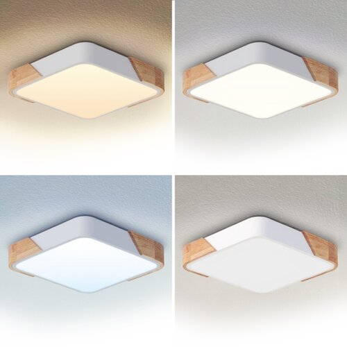  Brilagi - LED prigu&amp;scaron;iva svetiljka PILANA LED/48W/230V hrast/bela 42x42 cm + daljinski upravljač Slike