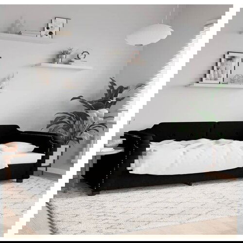 VidaXL Dnevni krevet crni 100 x 200 cm od tkanine Slike