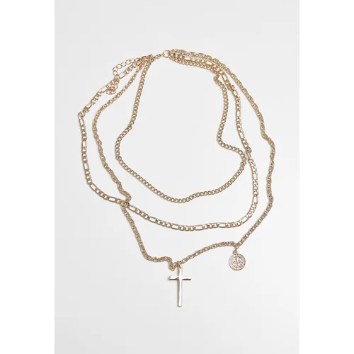 Urban Classics Accessoires Mini Coin Cross Necklace Gold