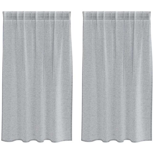 Voile zavjesa 2 pcs Tamno siva 140 x 140 cm Poliester Slike