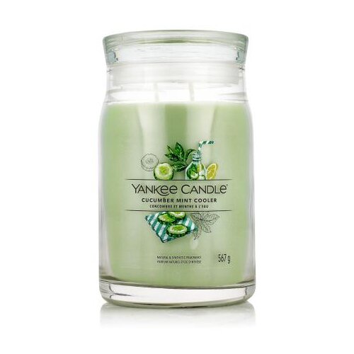 Yankee Candle Signature Cucumber Mint Cooler 567 g di&amp;scaron;eča svečka Slike