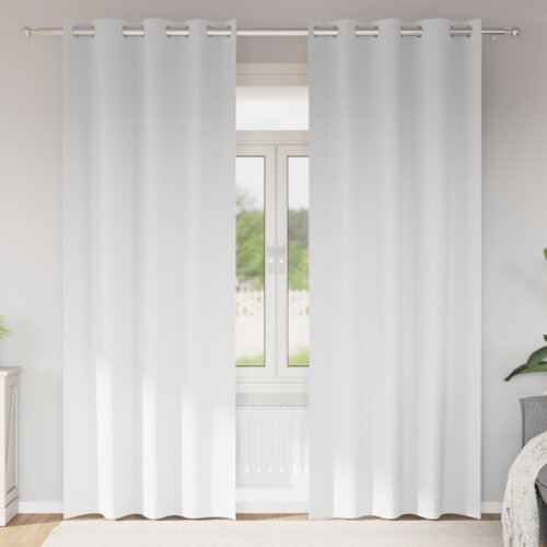 vidaXL Zavese z zavesami 2 pcs Čista bela 225 x 140 cm Poliester Cene