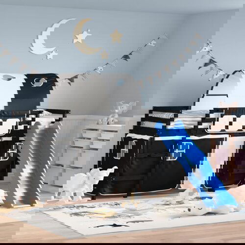 vidaXL Dječji krevet na kat s tunelom crno-bijeli 80 x 200 cm borovina Cijene