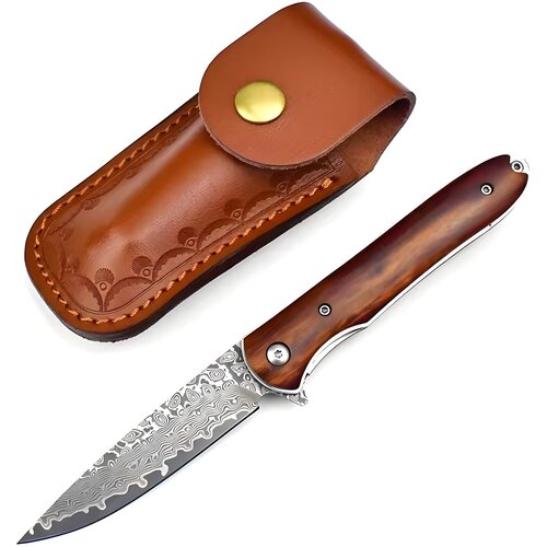  Damaskovski zunanji zložljiv nož HA-31679 - Rjava KP31679 Slike